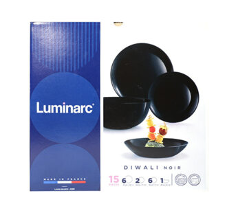 Luminarc Diwali Noir Dinner Set Plain 15 Pcs