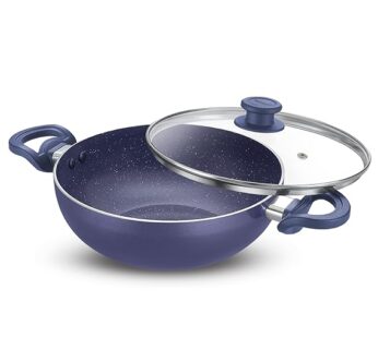 Prestige Ceraglide Ceramic Coating Deep Kadai 30cm With Glass Lid