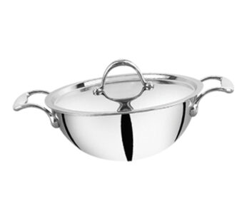 Nolta SS Triply Shallow Kadai 22cm With Lid