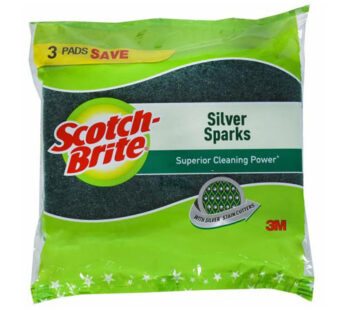 Scotch Brite Silver Sparks Scrub Pad 3 Nos