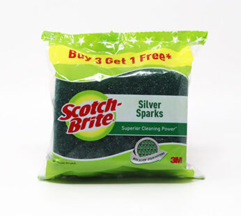 Scotch Brite Silver Sparks Scrub Pad 4 Nos 9.5*14 Cm